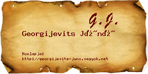 Georgijevits Júnó névjegykártya